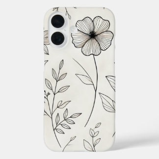 Transparent Floral Elegance iPhone 16 Case