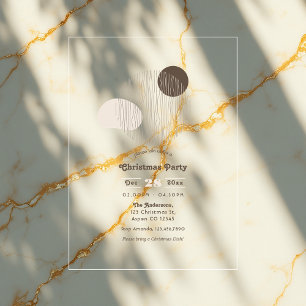 Transparent Geometric Minimalist Christmas Party Acrylic Invitations