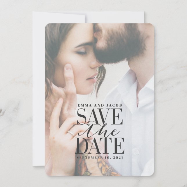 transparent glaze elegant modern save the date (Front)