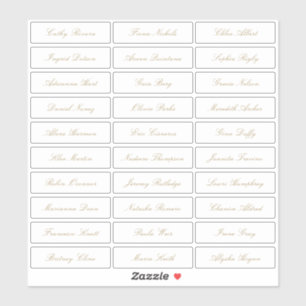 Transparent gold classic elegant script guest name