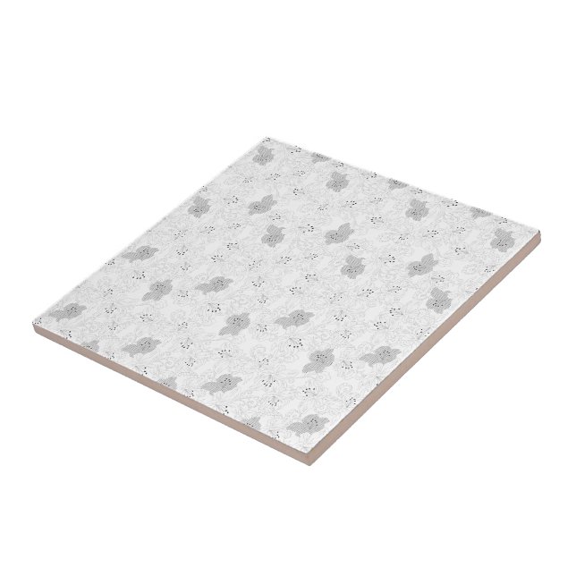 Transparent Grid Overlay – Editable PNG Texture Ceramic Tile (Side)