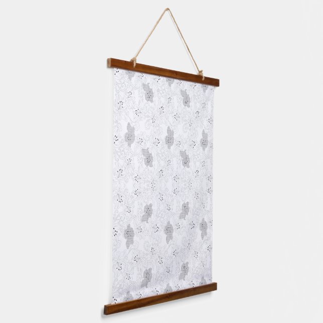 Transparent Grid Overlay – Editable PNG Texture Hanging Tapestry (Angled 2)