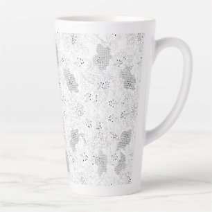 Transparent Grid Overlay – Editable PNG Texture Latte Mug