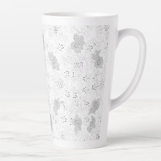 Transparent Grid Overlay – Editable PNG Texture Latte Mug (Right)
