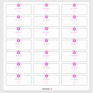 Transparent Guest Address Labels, Hot Pink