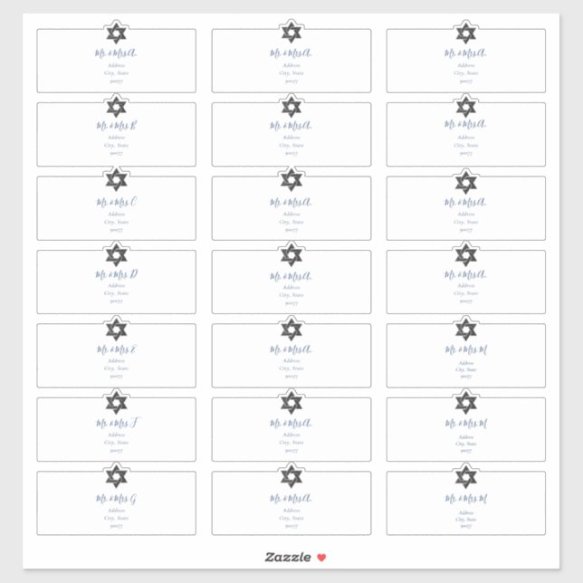 Transparent Guest Address Labels, Navy Ink (Sheet)