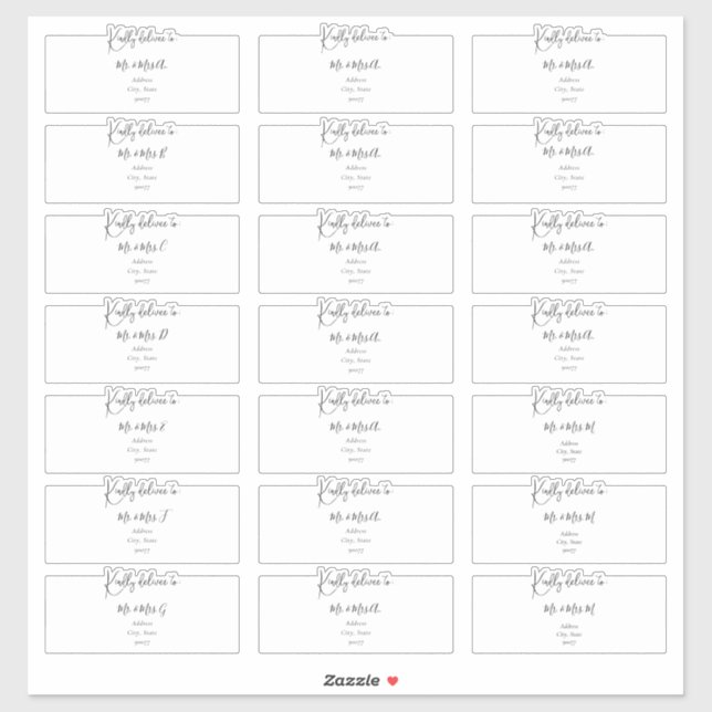 Transparent Guest Address Labels, Stylish Script (Sheet)