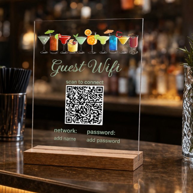 Transparent Guest WiFi Sign with QR Code  (Creator Uploaded)