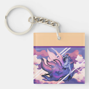 transparent light dragon key ring