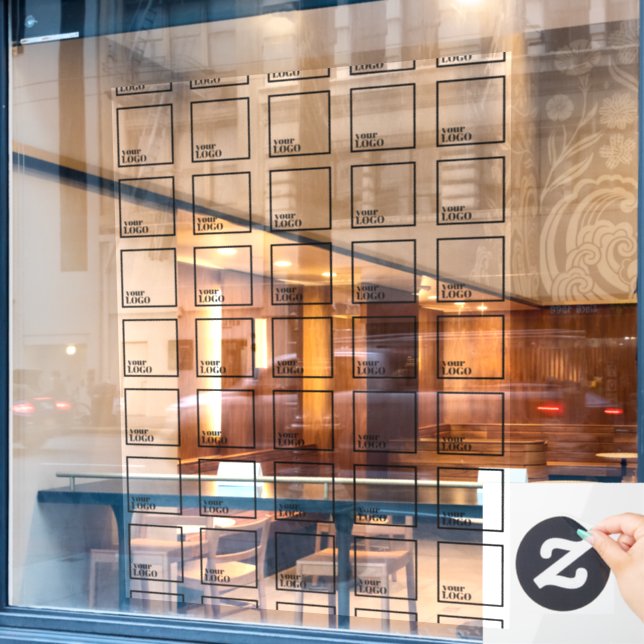 Transparent Logo Window Cling - Tile Design (Cafe Window)