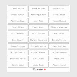 Transparent modern minimalist guest names 