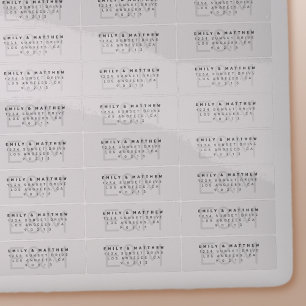 Transparent Modern Monogram Wedding Return Address