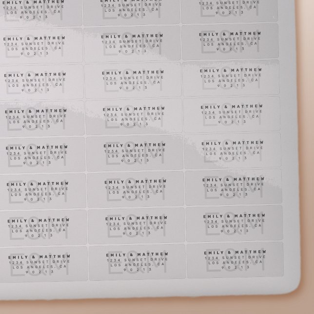 Transparent Modern Monogram Wedding Return Address (Creator Uploaded)