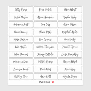 Transparent modern script guest names sticker