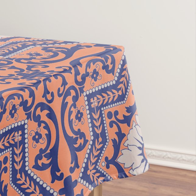 Transparent Monogram Azulejo Style Tablecloth (In Situ)