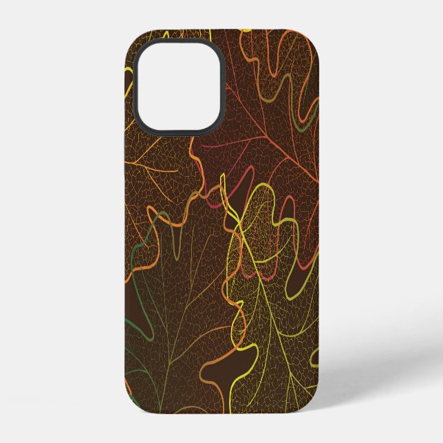 Transparent Oak Leaves, Autumn Pattern. iPhone Case (Back)
