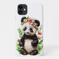 Transparent Panda Bear With Flowers