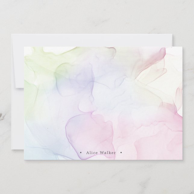 transparent pastel silk monogram Stationery Card (Front)