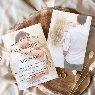 Transparent Photo Picture Typography Wedding Invitation
