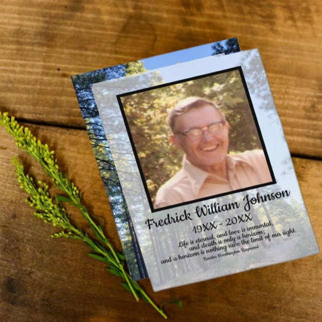 Transparent Pine Tree Forest Quote Photos Funeral  Program (Creator Uploaded)