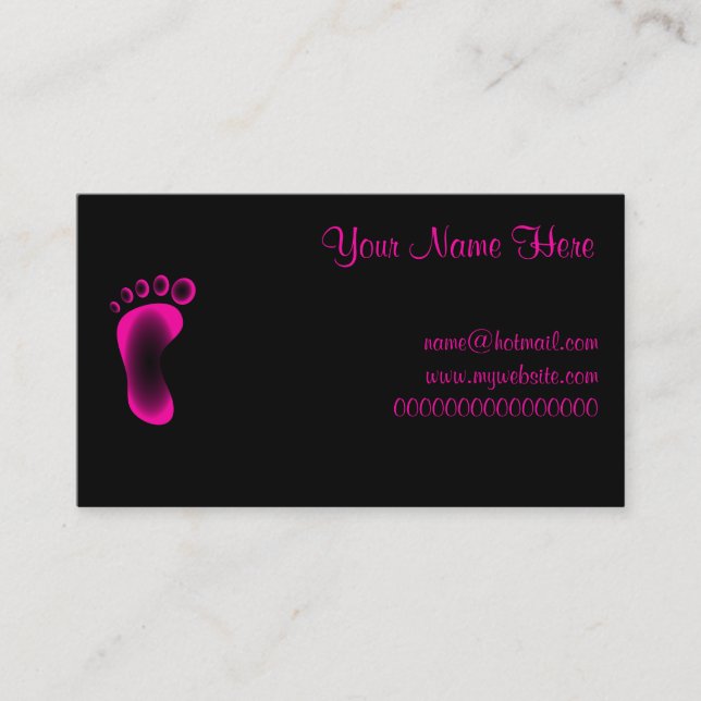Transparent Pink Foot Business Card (Front)
