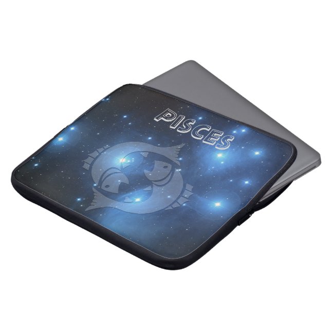 Transparent Pisces Laptop Sleeve (Front Top)
