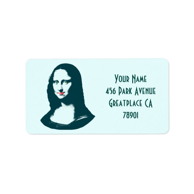 Transparent Pop Art Mona Lisa Address Lable Label (Front)