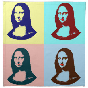 Transparent Pop Art Mona Lisa Cloth Napkins