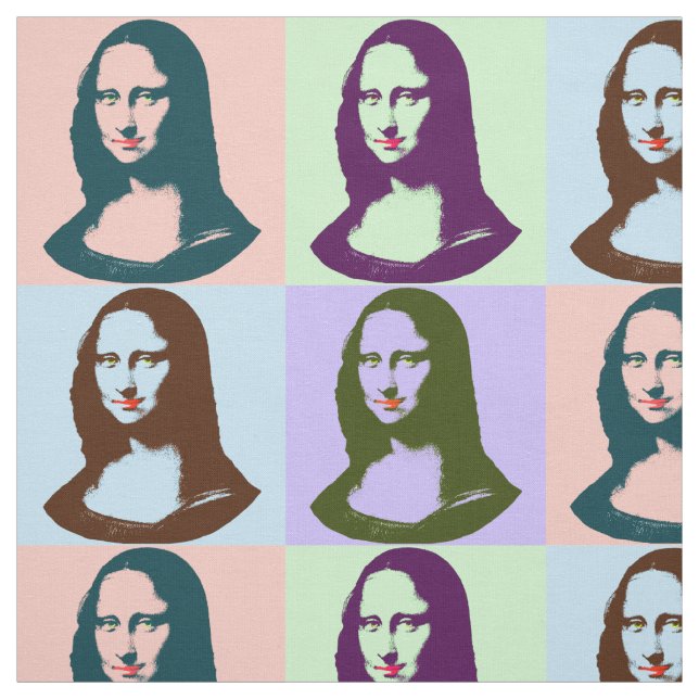 Transparent Pop Art Mona Lisa Fabric (Swatch)