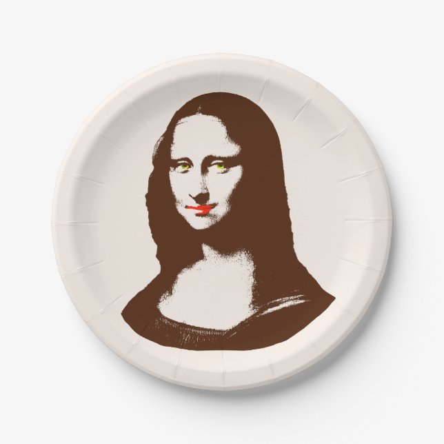 Transparent Pop Art Mona Lisa Paper Plate (Front)