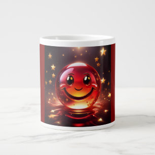 Transparent Red Bubbly Face With Stars Venti Large Coffee Mug