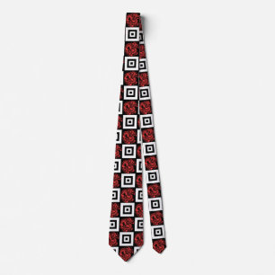 Transparent Red Dragon Pattern Tie