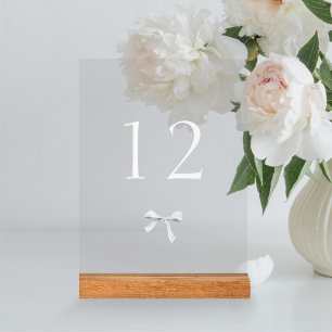 Transparent Ribbon Wedding Table Number  Acrylic Sign