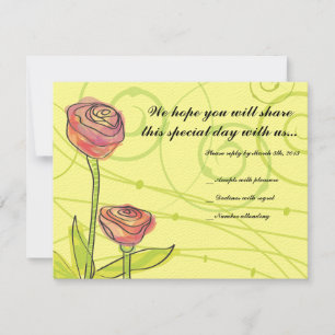 Transparent Roses Bat Mitzvah Reply Card