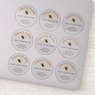 Transparent Round Custom Honey Stickers