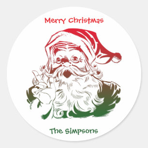 Transparent Santa Christmas Envelope Sticker