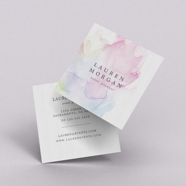 Transparent Silk Elegant Square Business Card (Creator Uploaded)