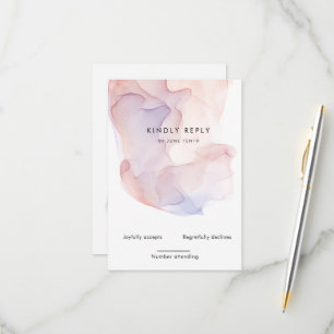 Transparent Silk Modern Vertical RSVP Card