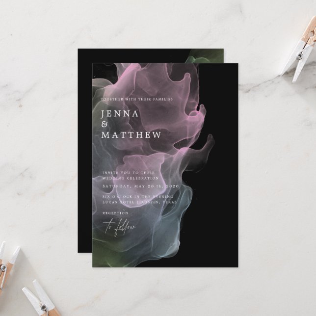 Transparent Silk Modern Wedding Invitation (Front/Back In Situ)