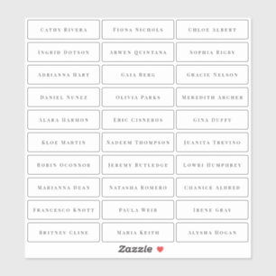 Transparent simple elegant classic guest names