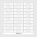 Transparent simple modern script guest names<br><div class="desc">Modern minimalist wedding guest names sticker with trendy modern script name,  simple and elegant. Can be used on place cards for wedding and any other event. Available in Clear and White.</div>