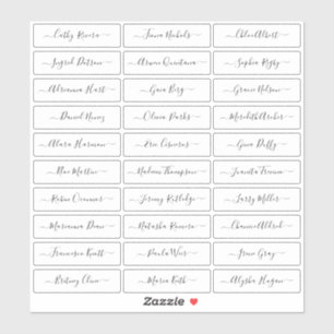Transparent simple modern script guest names