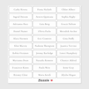 Transparent simple sophisticated guest names