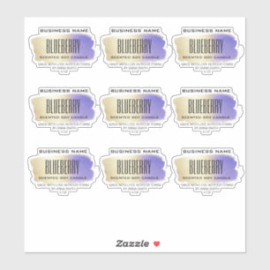 Transparent Soy Candle Labels Blue And Gold Brush
