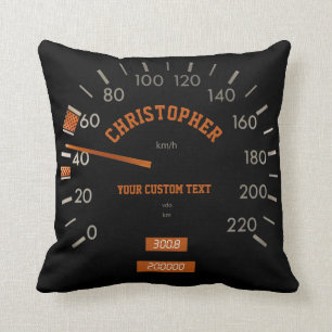 Transparent Speedometer on Dashboard Pillow