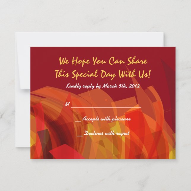 Transparent Star Bat Bar Mitzvah reply card red (Front)
