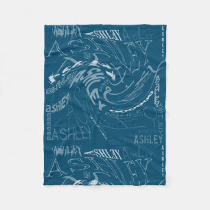 Transparent Swirling repeating Ashley Choose colou Fleece Blanket
