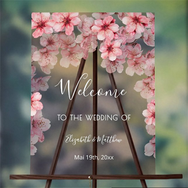 Transparent Watercolor Cherry Blossom Acrylic Sign (Creator Uploaded)