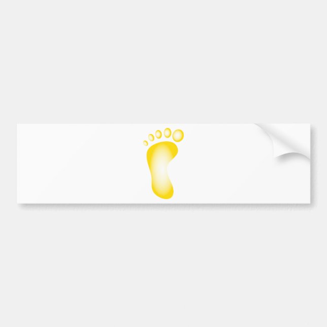 Transparent Yellow Foot Bumper Sticker (Front)