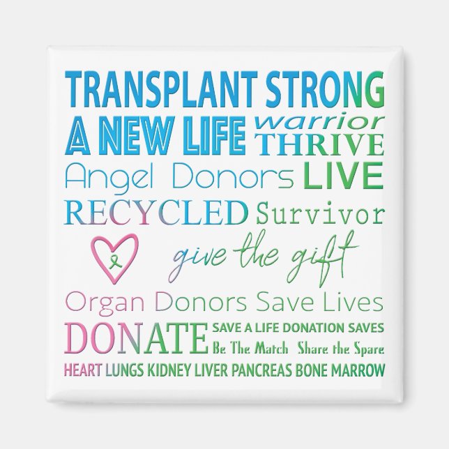 Transplant Organ Donation Awareness Magnet (Front)
